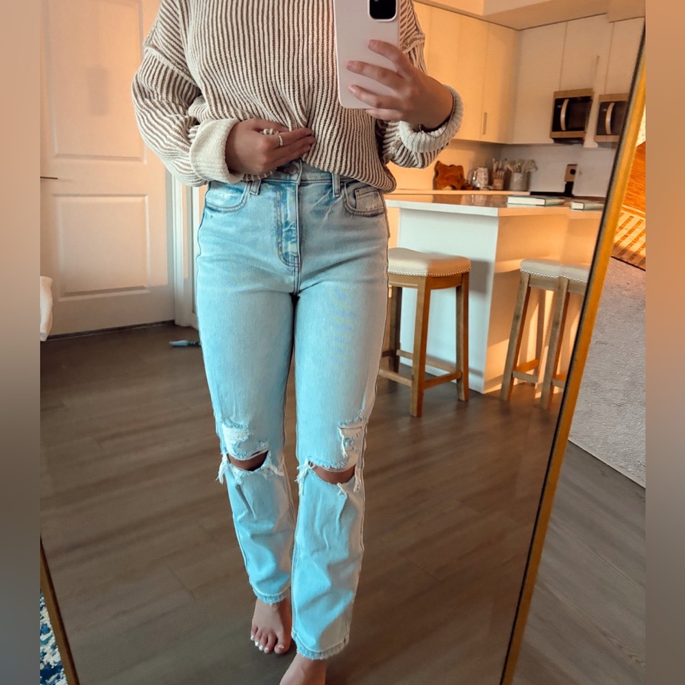 Cello High Rise Straight Light Denim Jeans